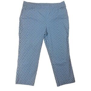 Chico’s Blue white Geometric Print Leg Pants size 3 XL